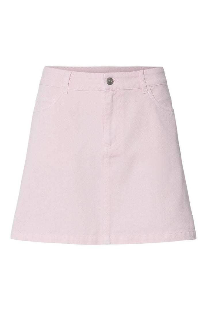 Pieces - Pcflora A-Shape Denim Skirt Fsy - 4807563 Pink-A-Boo Nederdele 