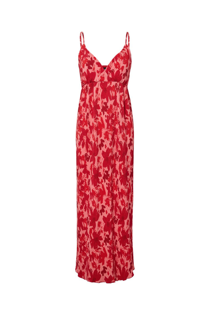 Pieces - Pcflora Sl Strap Dress Msa - 4963663 Adrenaline Rush Red Tone Flowers