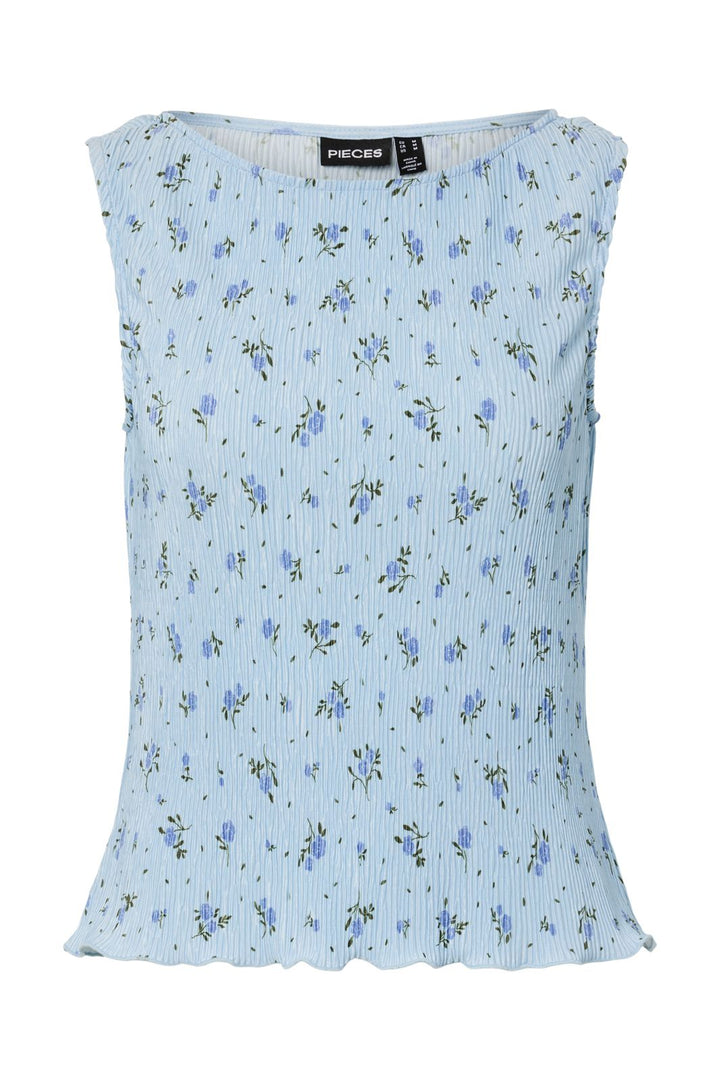 Pieces - Pcflora Sl Tank Top Msa - 4963669 Cashmere Blue Blue Flowers