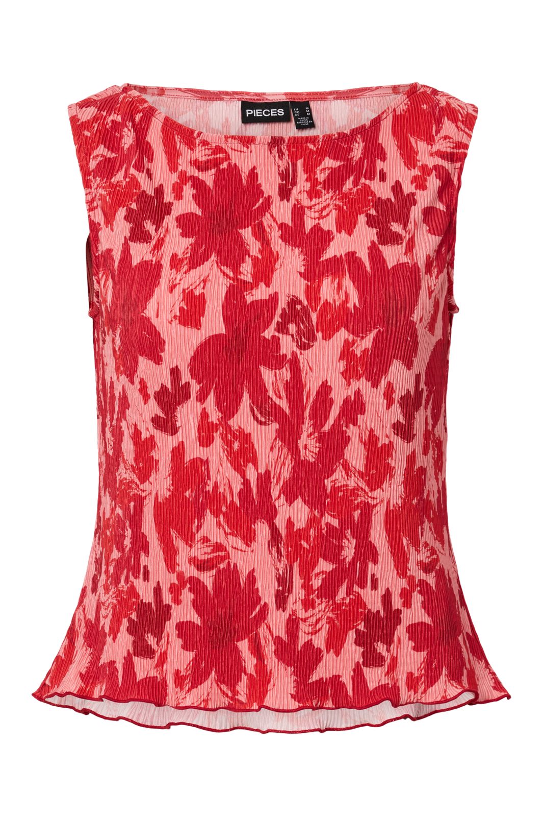 Pieces - Pcflora Sl Tank Top Msa - 4963671 Adrenaline Rush Red Tone Flowers