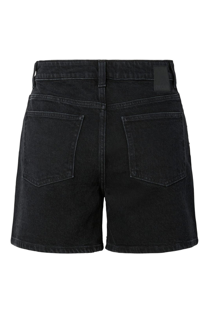 Pieces - Pcgabi Rhinestone Denim Shorts - 4994539 Black Denim Black Rhinestones