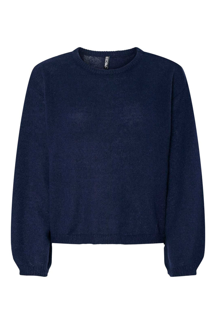 Pieces - Pcida Ls O-Neck Knit - 4805045 Maritime Blue