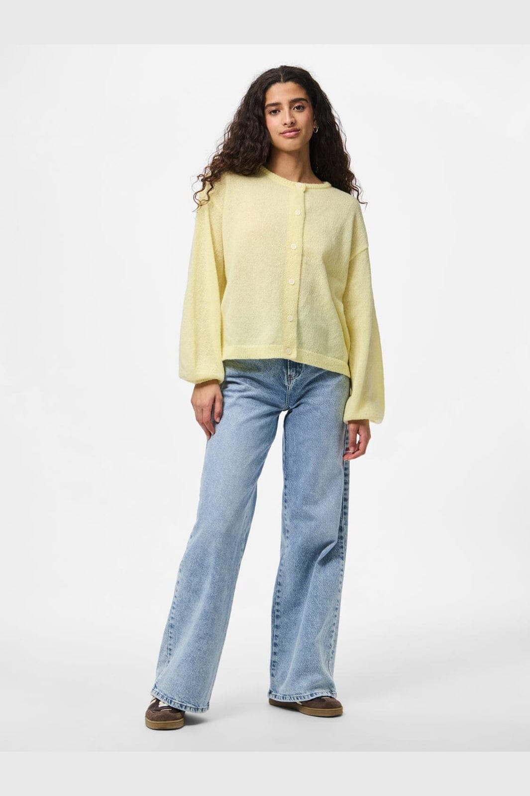 Pieces - Pcida Ls O-Neck Knit Cardigan - 4805040 French Vanilla