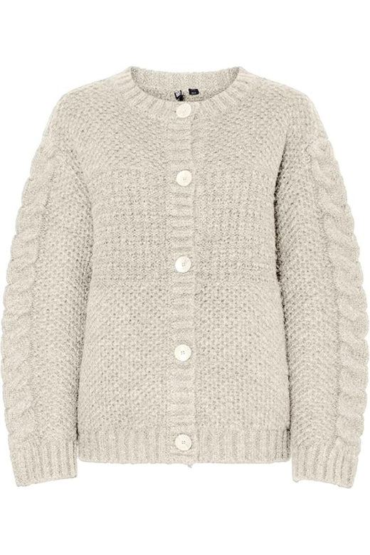 Pieces - Pcjacinthe Ls O-Neck Knit Cardigan Mpa B - 4888703 Birch Melange Cardigans 