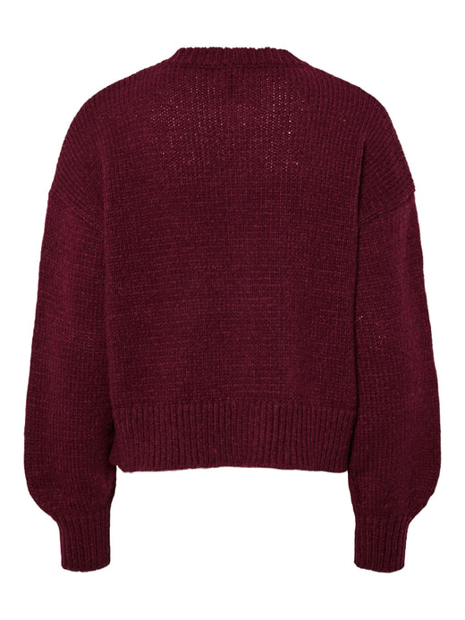 Pieces - Pcjelena Ls O-Neck Knit Cardigan - 4848844 Tawny Port