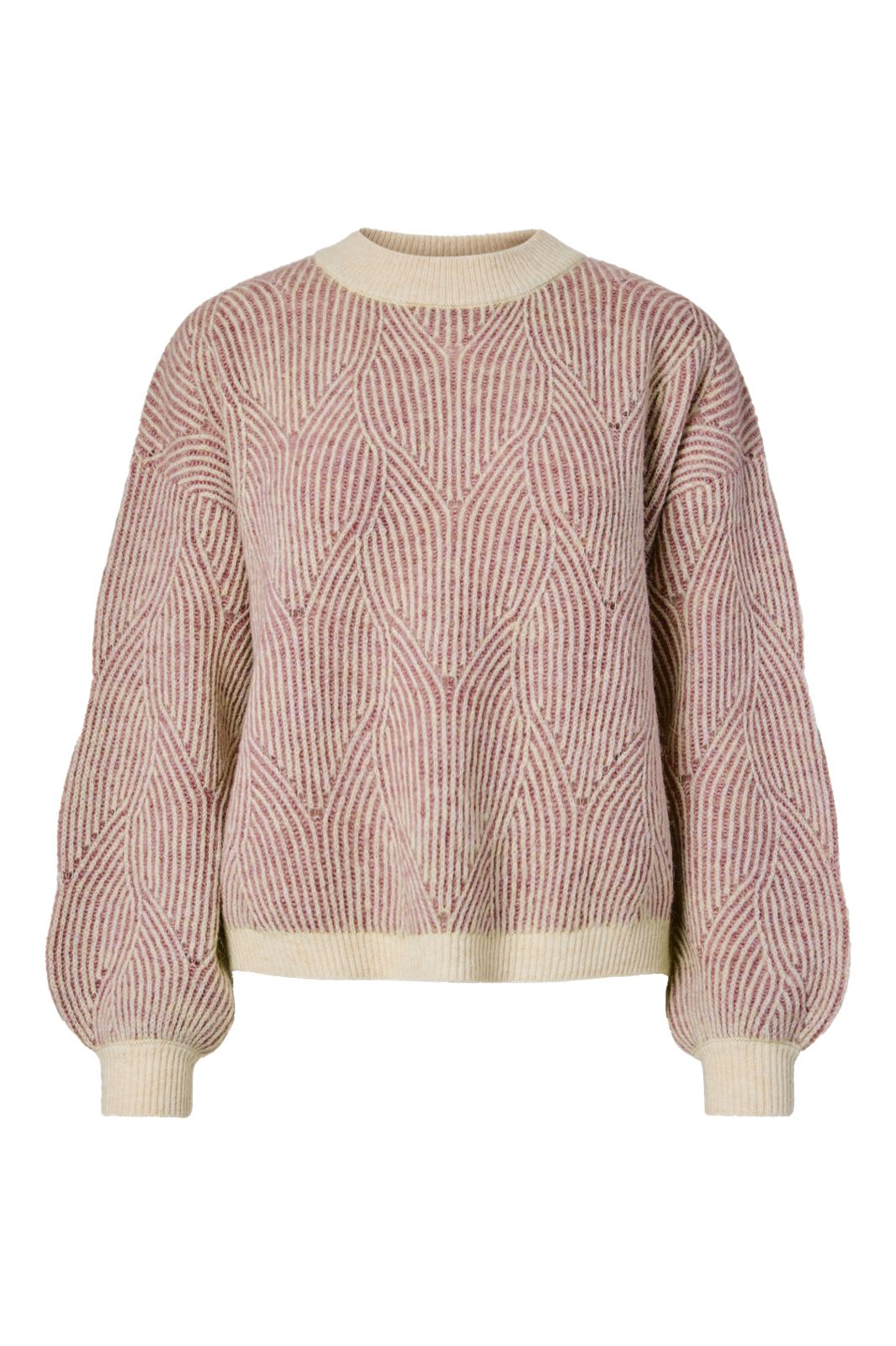 Pieces - Pcjenna Ls O-Neck Knit - 5118143 Whitecap Gray Ash Rose
