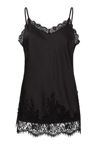 Pieces - Pcjessa Long Singlet W/Lace - 5090899 Black Toppe 