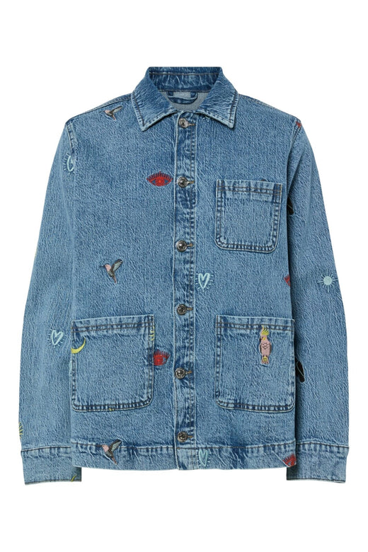 Pieces - Pcjidi Ls Denim Shacket Mpa - 4817585 Medium Blue Denim