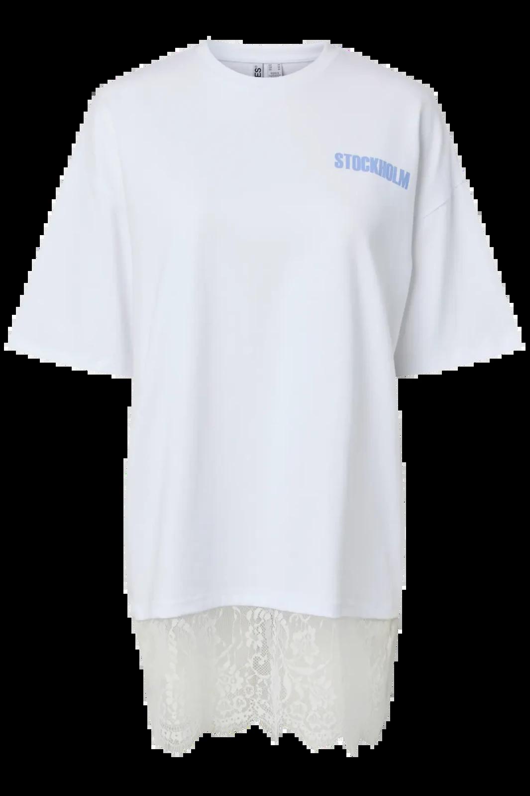 Pieces - Pcjoda Ss Oversized Tee - 5197990 Bright White Stockholm T-shirts 