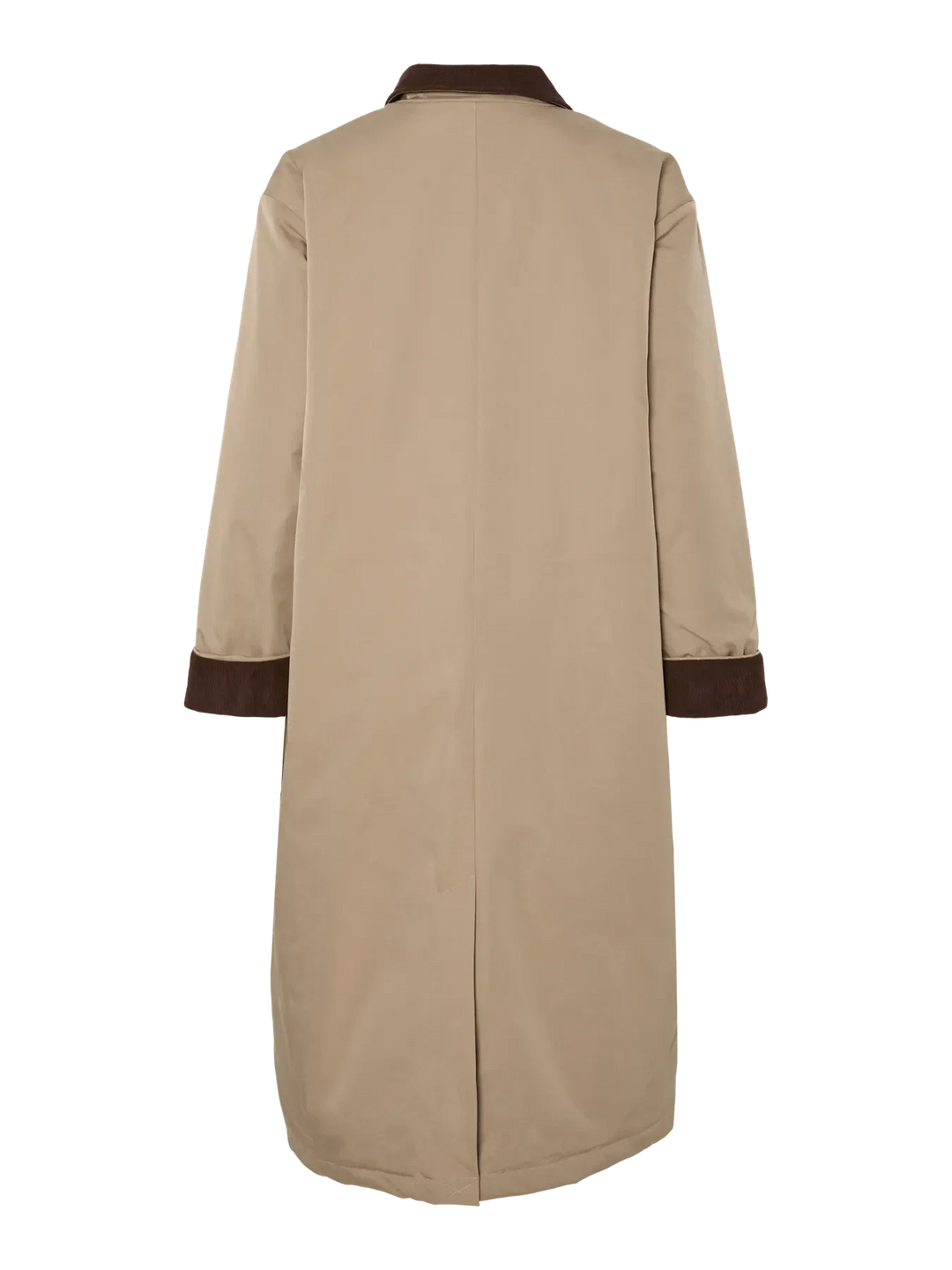 Pieces - Pcjorma Long Corduroy Jacket - 4789178 Greige Hot Fudge Frakker 