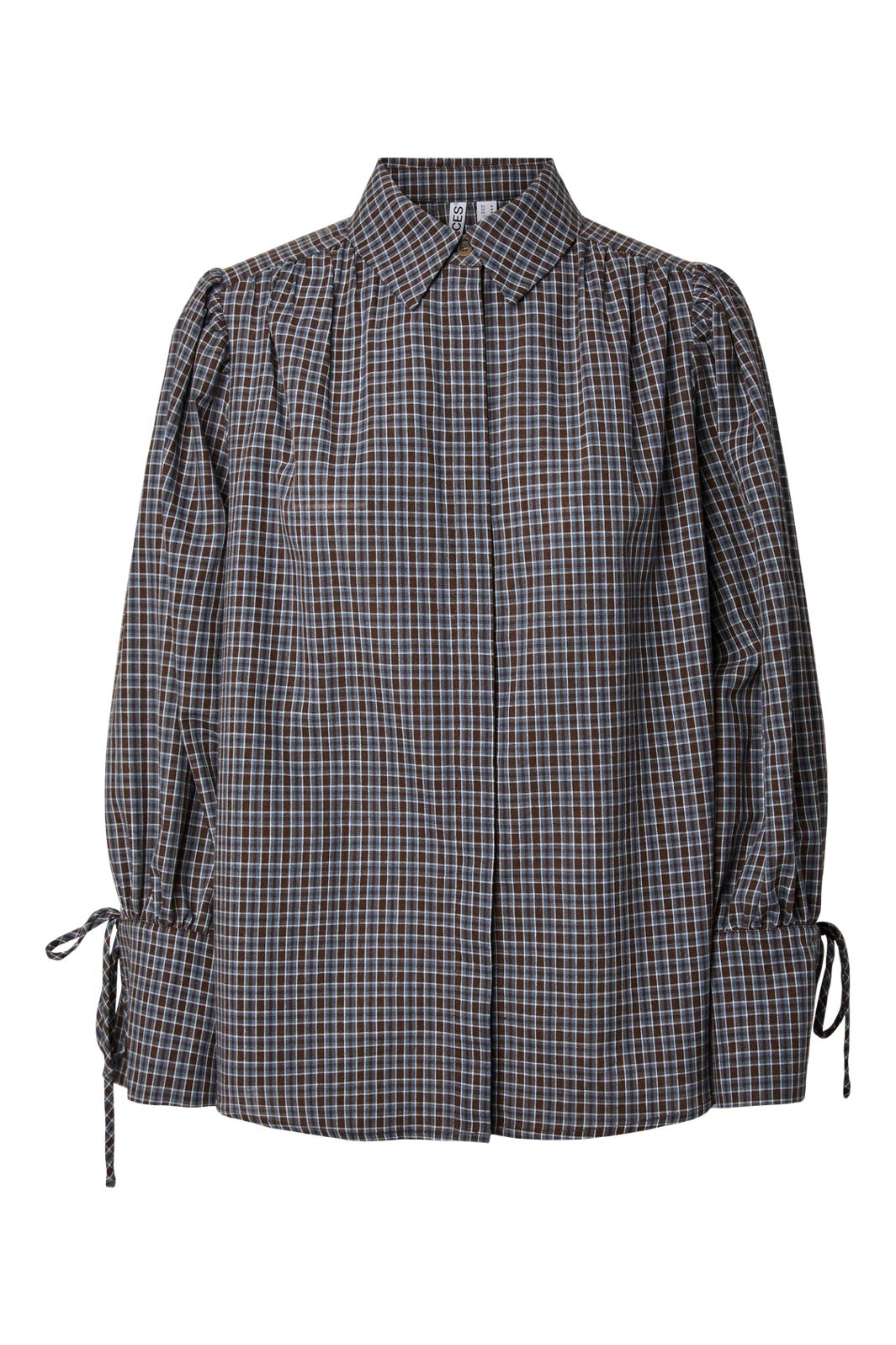Pieces - Pcjuna Ls Pleated Detail Shirt Wnv - 5179493 Cashmere Blue Hot Fudge