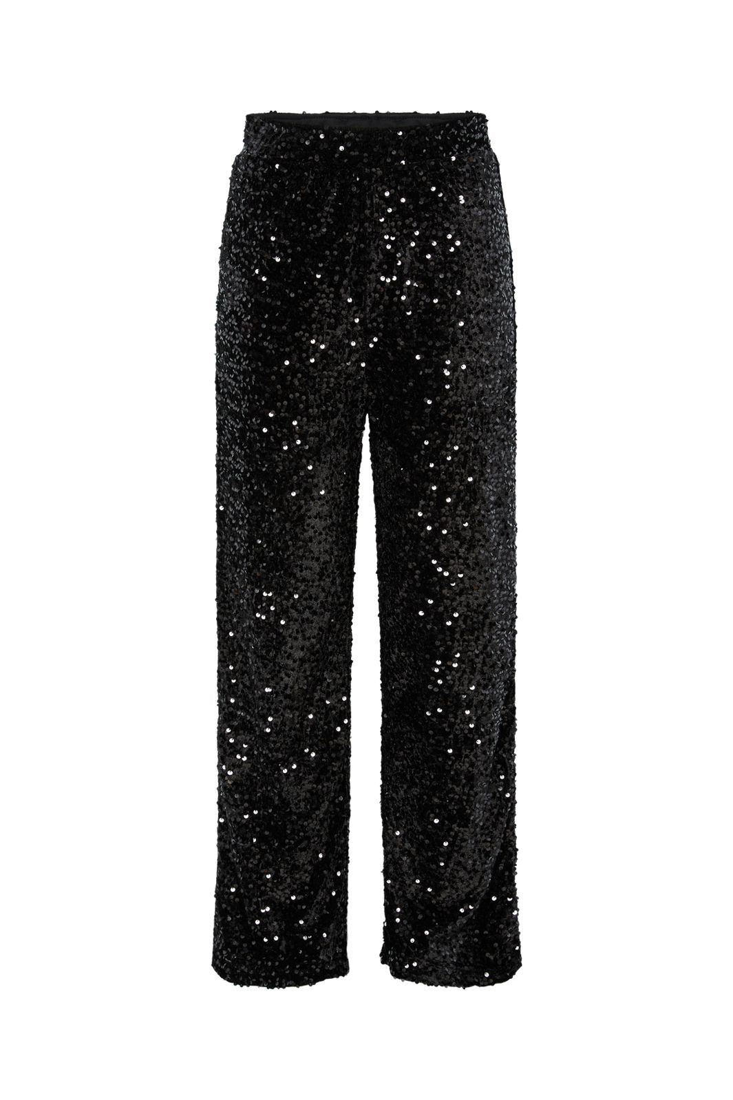Pieces - Pckam Wide Pant - 4617668 Black Black Sequins