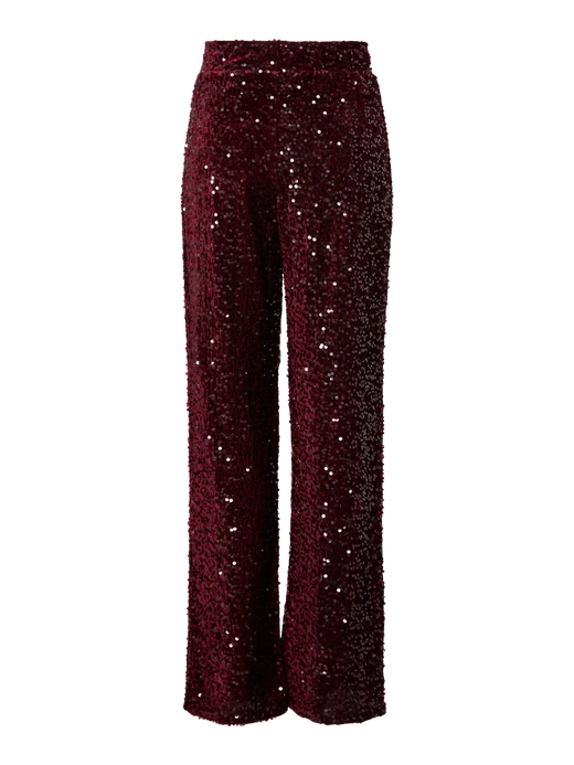Pieces - Pckam Wide Pant - 4859162 Tawny Port Tawney Port Sequins Bukser 