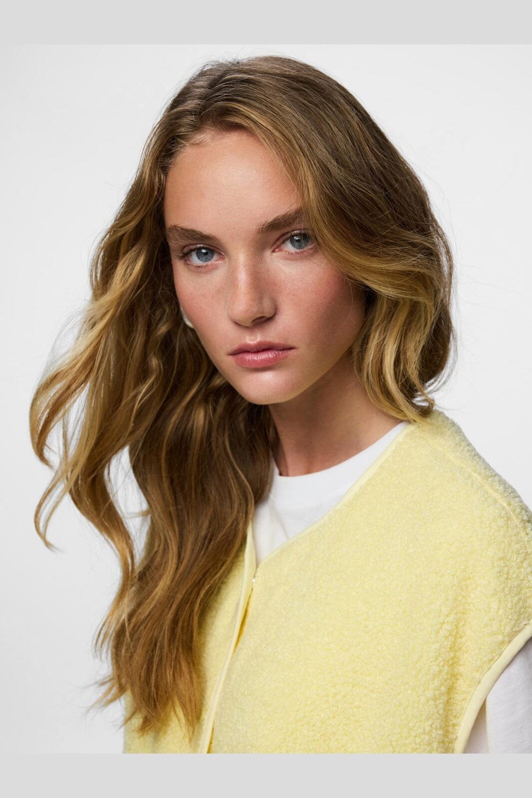 Pieces - Pckatty Teddy Vest - 5044065 French Vanilla