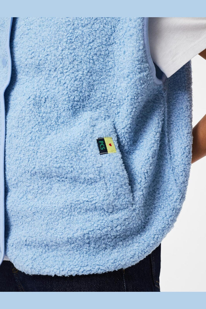 Pieces - Pckatty Teddy Vest - 5044066 Cashmere Blue