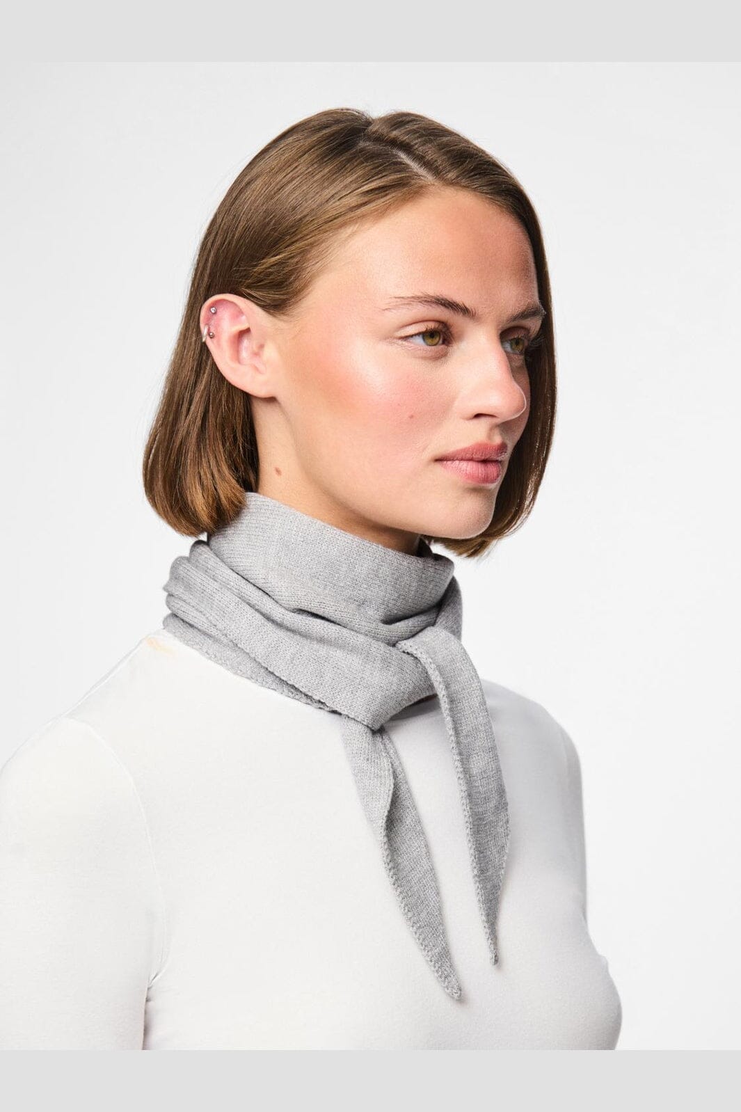 Pieces - Pckomma Triangle Scarf - 4824172 Medium Grey Melange