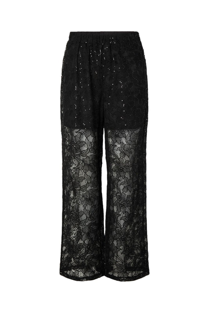 Pieces - Pclouise Straight Pants - 5039172 Black Black Sequins