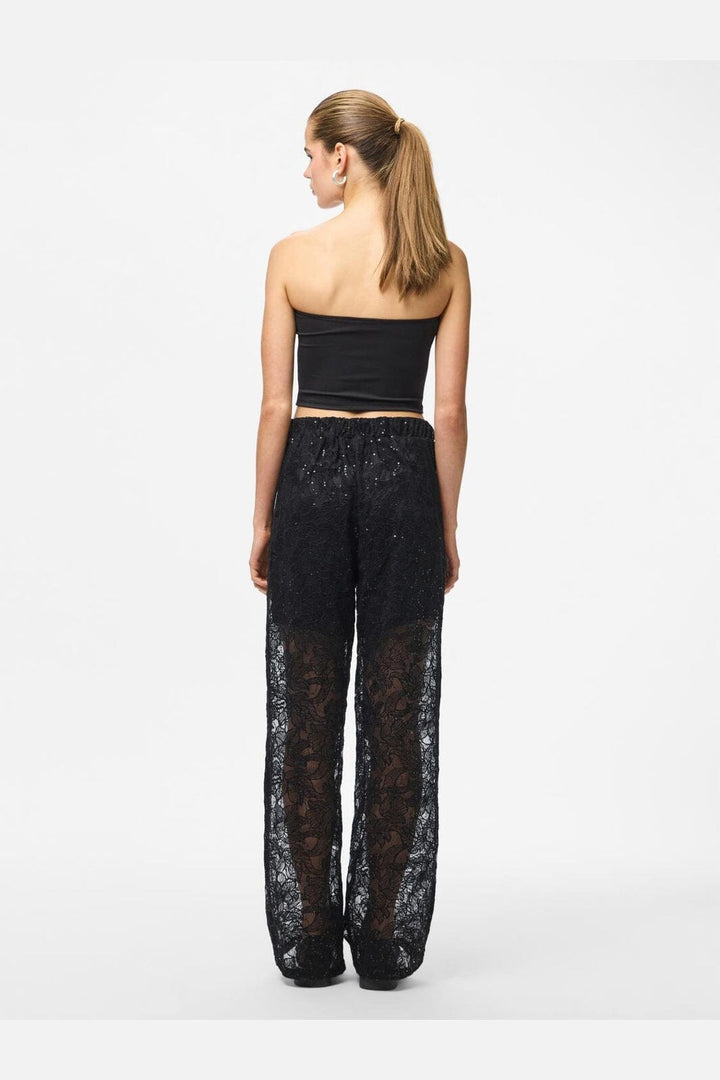 Pieces - Pclouise Straight Pants - 5039172 Black Black Sequins