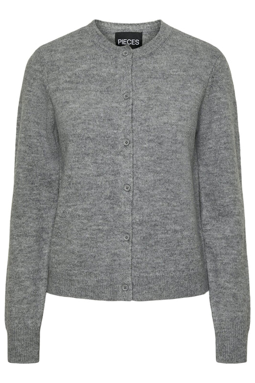 Pieces - Pcmalou Ls Knit Cardigan - 4635852 Medium Grey Melange