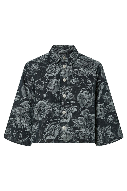 Pieces - Pcmarosa 3/4 Sl Denim Shirt - 4871297 Black Rose