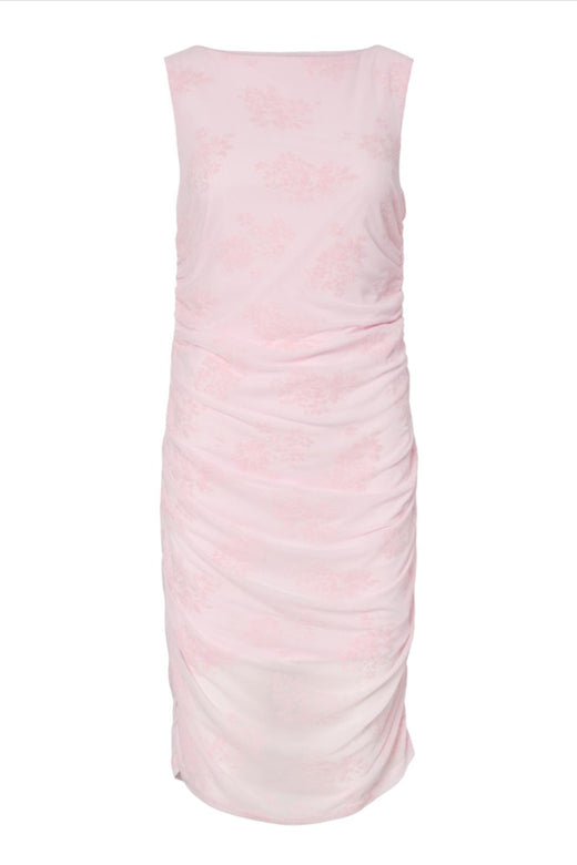 Pieces - Pcmerry Sl Ruching Short Dress - 4937531 Pink Tulle Kjoler 
