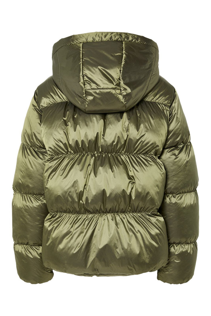 Pieces - Pcmilla Shiny Puffer Jacket W. Hood - 4880204 Military Olive