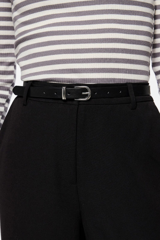 Pieces - Pcmyra Slim Belt Wb - 4552001 Black Silver Buckle