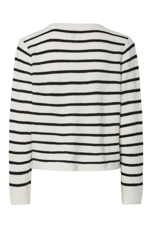 Pieces - Pcnaddya Ls O-Neck Knit Cardigan Fsy 17160240 - 4838117 - Cloud Dancer Black