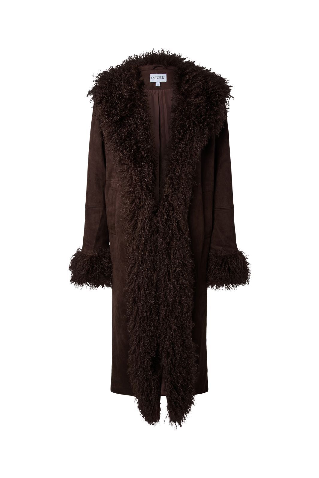 Pieces - Pcnanna Brushed Long Jacket - 5166580 Hot Fudge