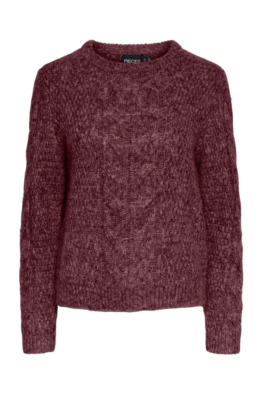 Pieces - Pcnina Ls O-Neck Knit - 4864785 Tawny Port