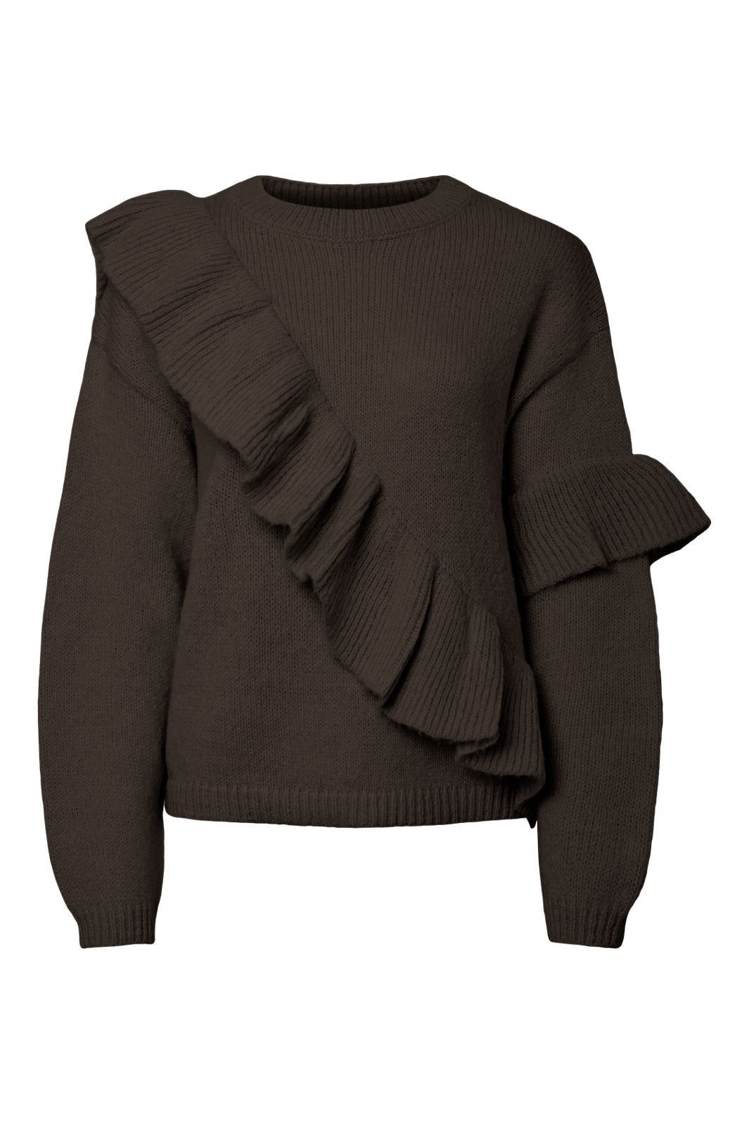 Pieces - Pcnor Ls O-Neck Knit Frill Pullover - 5065979 Delicioso