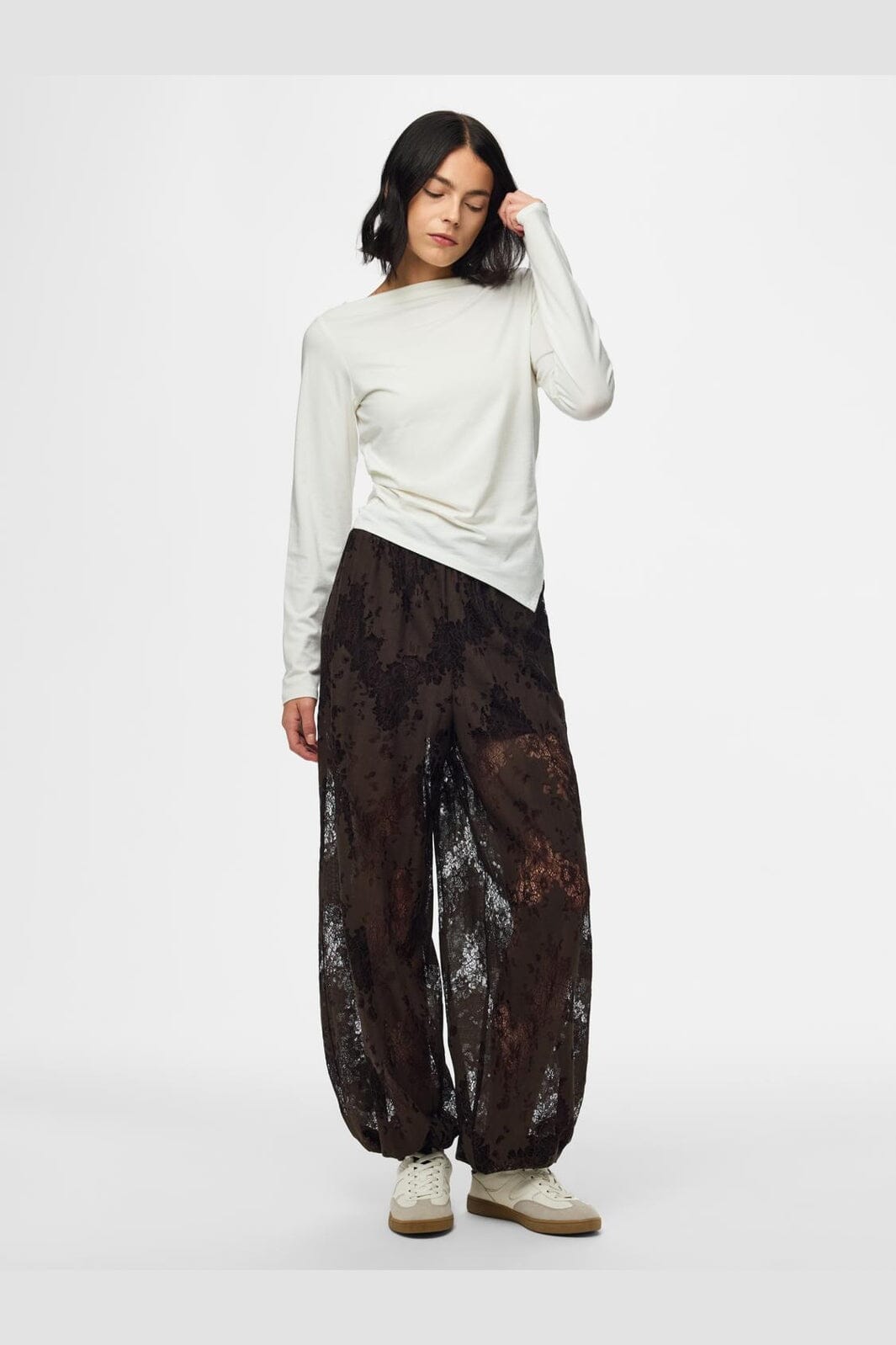 Pieces - Pcnorinne Balloon Pants - 5171275 Hot Fudge