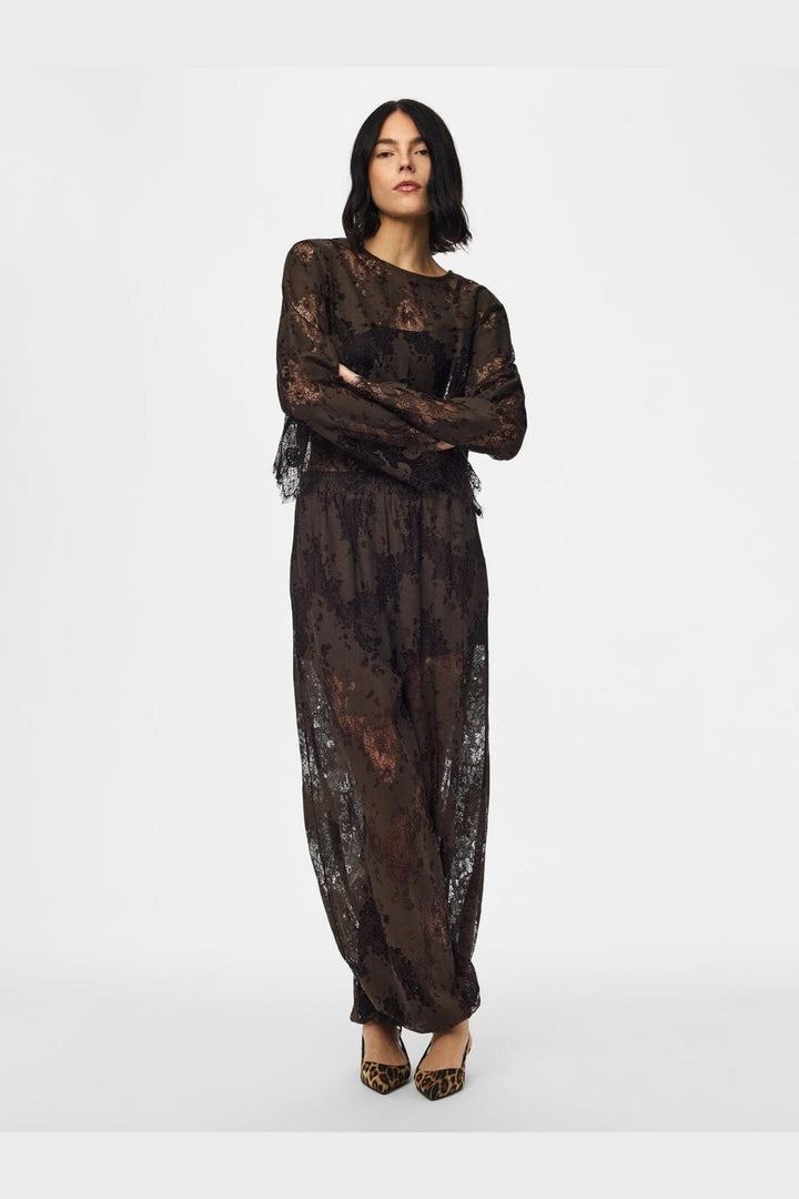 Pieces - Pcnorinne Ls Top - 5200464 Hot Fudge