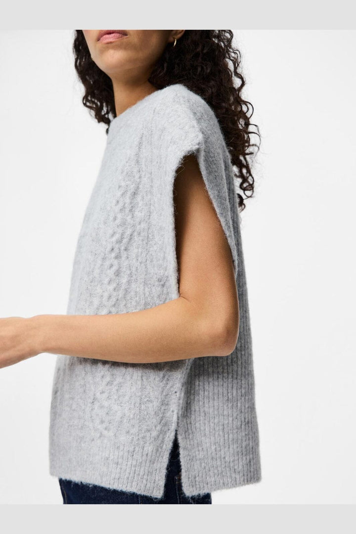 Pieces - Pcnosie Poncho - 4579703 Light Grey Melange