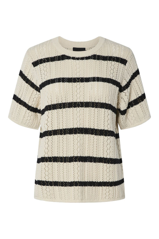 Pieces - Pcnuka Ss O-Neck Knit 17158293 - 4790668 - Birch Black