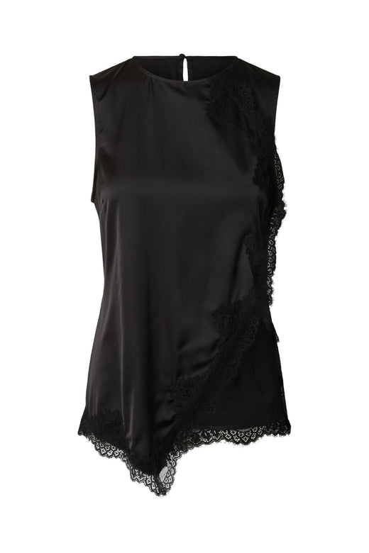 Pieces - Pcolli Sl Asymetric Lace Top - 5233633 Black