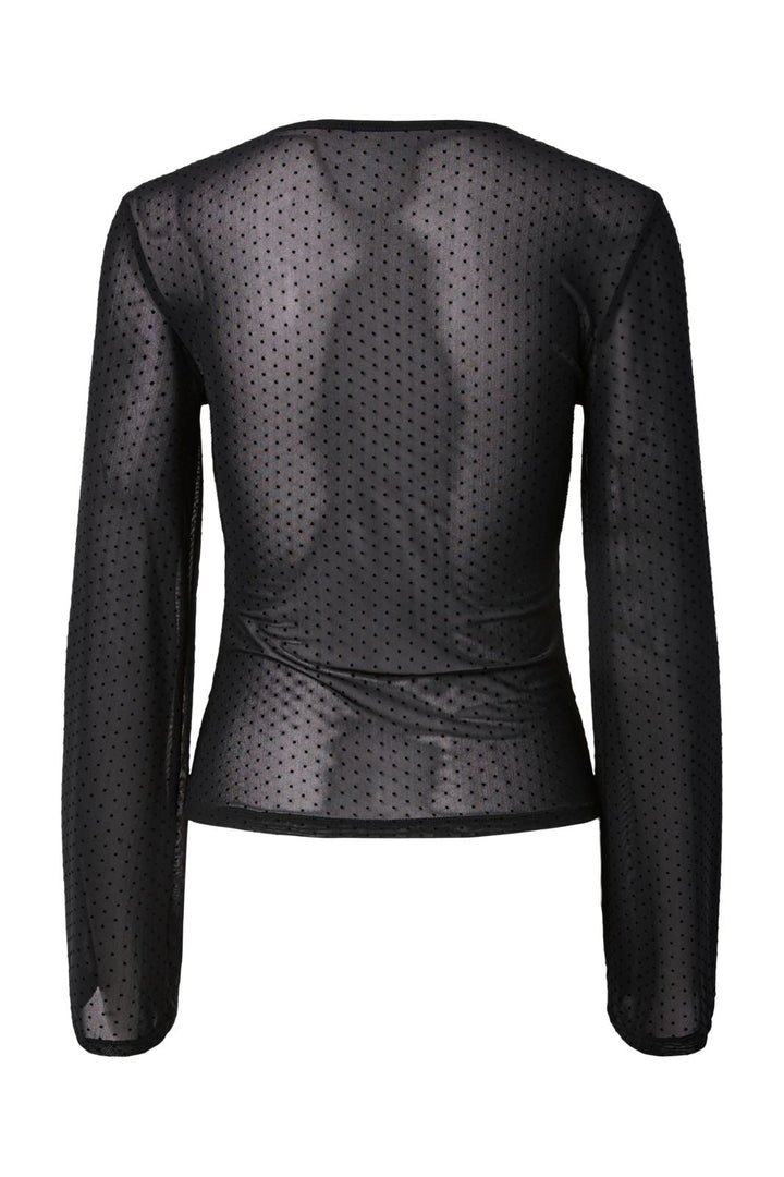 Pieces - Pcorine Alli Ls Mesh Top - 5222287 Black
