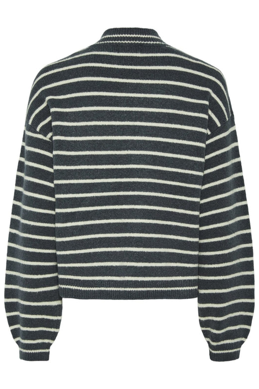 Pieces - Pcpenna Ls High Neck Knit - 4633595 Ombre Blue Whitecap Gray