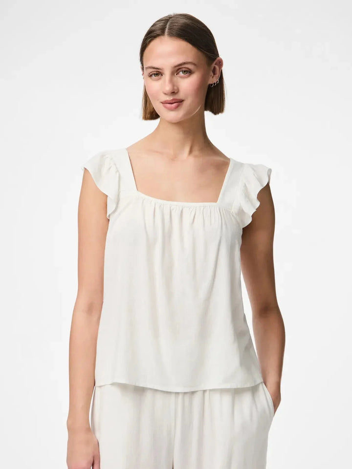 Pieces - Pcpia Sl Top - 4649004 Bright White Toppe 