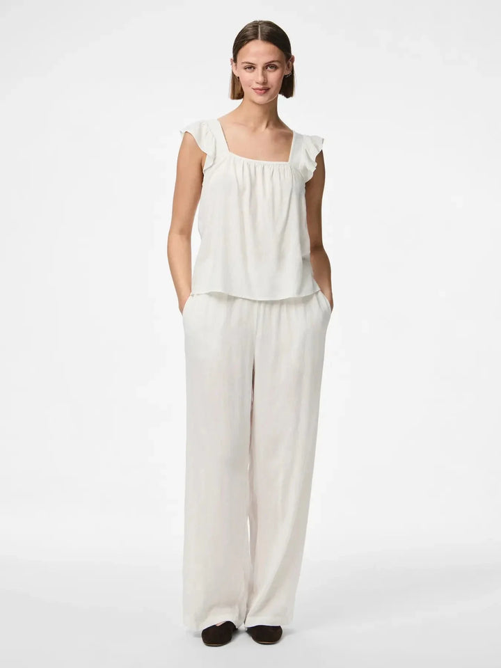 Pieces - Pcpia Sl Top - 4649004 Bright White Toppe 