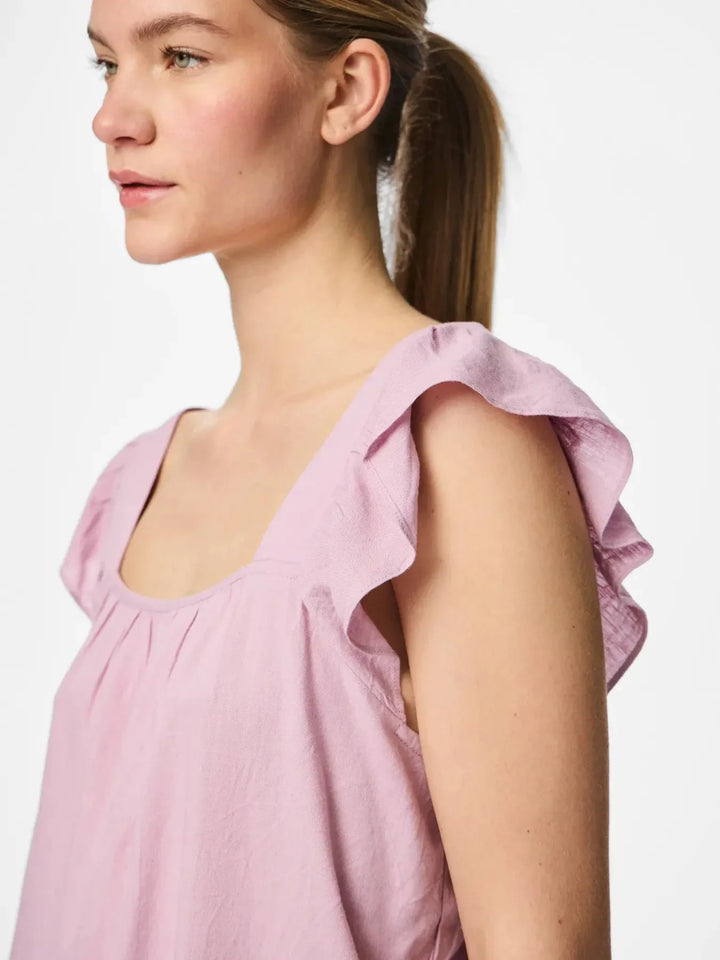 Pieces - Pcpia Sl Top - 4649006 Dawn Pink Toppe 