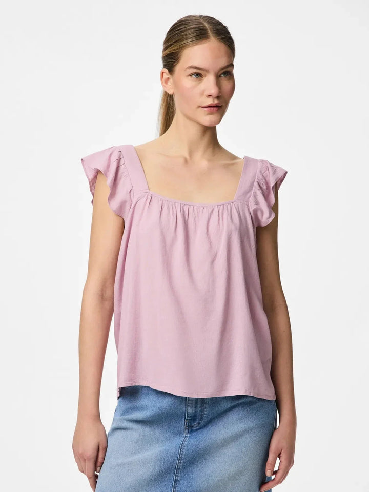 Pieces - Pcpia Sl Top - 4649006 Dawn Pink Toppe 