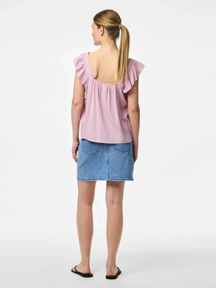 Pieces - Pcpia Sl Top - 4649006 Dawn Pink Toppe 