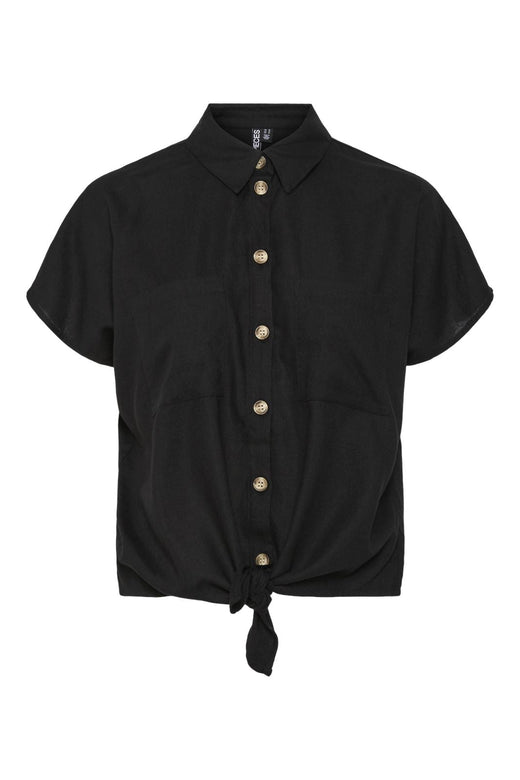 Pieces - Pcpia Ss Tie Shirt - 4648816 Black