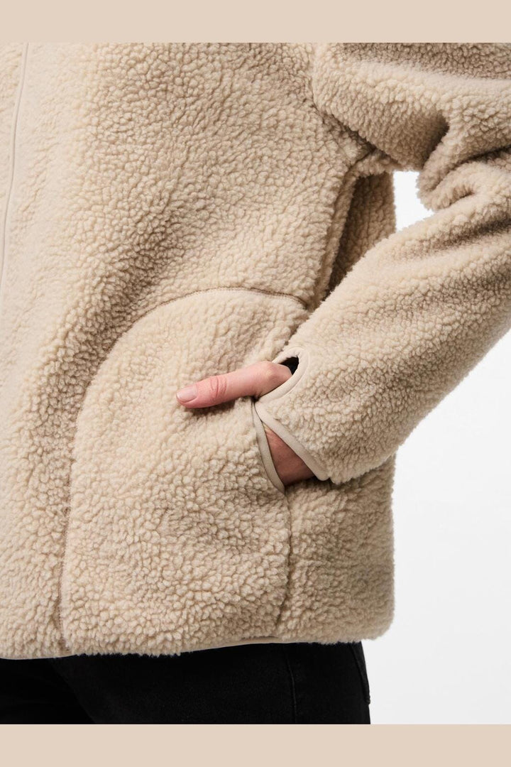 Pieces - Pcsadia Ls Teddy Jacket - 4640680 Silver Gray