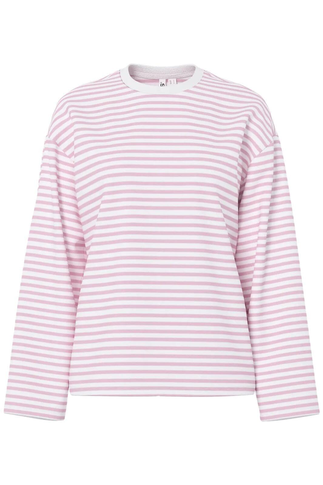 Pieces - Pcsadie Ls Top - 5090856 Bright White Roseate Spoonbill T-shirts 