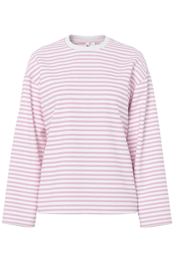 Pieces - Pcsadie Ls Top - 5090856 Bright White Roseate Spoonbill T-shirts 