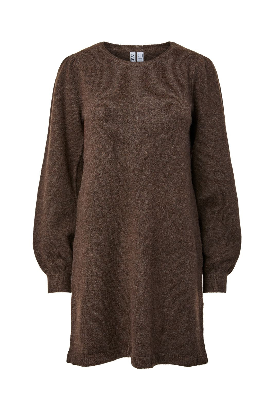 Pieces - Pcsally Ls O-Neck Knit Dress - 5087262 Hot Fudge Melange
