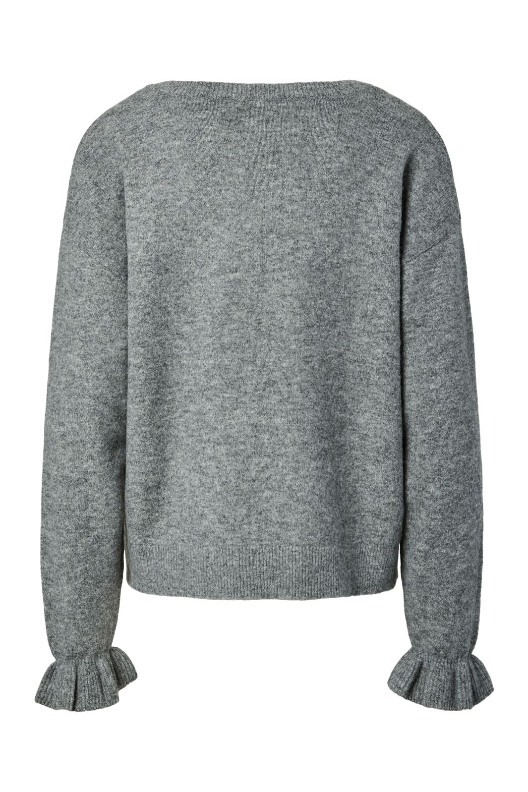 Pieces - Pcsally Rev Frill Cardigan Knit - 5050696 Medium Grey Melange