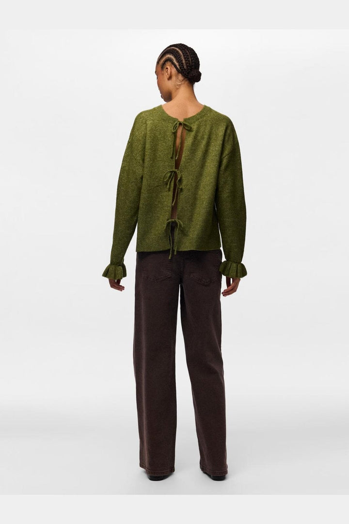 Pieces - Pcsally Rev Frill Cardigan Knit - 5087256 Sphagnum Melange